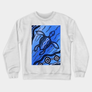 Aboriginal Art - Turtle New Crewneck Sweatshirt